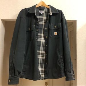 Carhartt Weathered Black Canvas Shirt Jacket